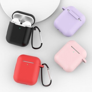 Dėklas AirPods 2 / AirPods 1 silicone soft Juodas (case D) 2