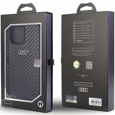 Dėklas Audi Carbon Fiber iPhone 13 Pro Max Juodas AU-TPUPCIP13PM-R8/D2-BK 4