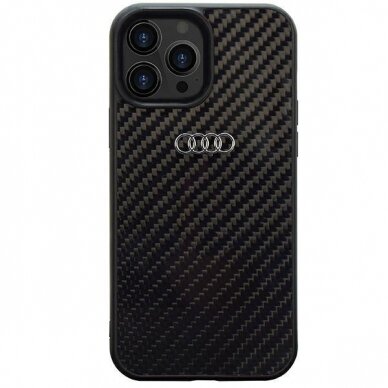 Dėklas Audi Carbon Fiber iPhone 14 Pro Max Juodas AU-TPUPCIP14PM-R8/D2-BK