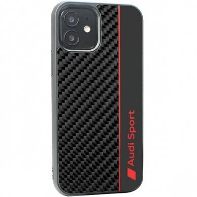 Dėklas Audi Carbon Fiber Stripe iPhone 11 / Xr Juodas AUS-TPUPCIP11-R8/D1-BK 2