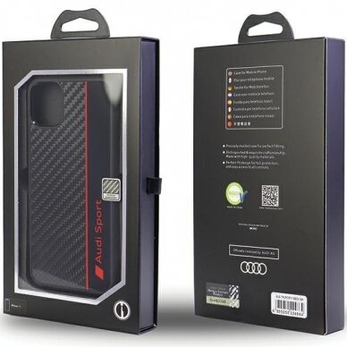 Dėklas Audi Carbon Fiber Stripe iPhone 11 / Xr Juodas AUS-TPUPCIP11-R8/D1-BK 4