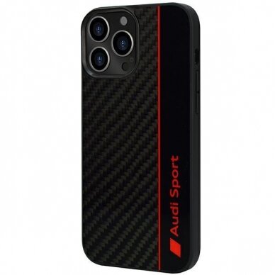 Dėklas Audi Carbon Fiber Stripe iPhone 13 Pro / 13 Juodas AUS-TPUPCIP13P-R8/D1-BK 2