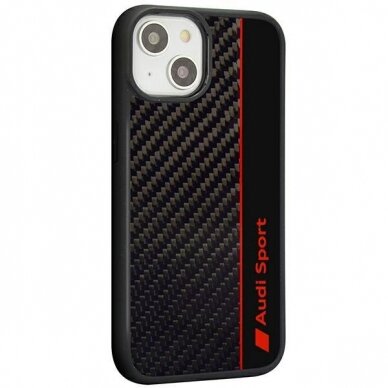 Dėklas Audi Carbon Fiber Stripe iPhone 14 Juodas AUS-TPUPCIP14-R8/D1-BK 1