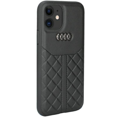 Dėklas Audi Genuine Leather iPhone 12/12 Pro Juodas AU-TPUPCIP12P-Q8/D1-BK 1