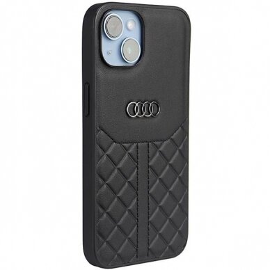 Dėklas Audi Genuine Leather iPhone 14 Juodas AU-TPUPPCIP14-Q8/D1-BK 1