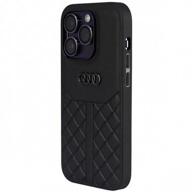 Dėklas Audi Genuine Leather iPhone 14 Pro Juodas AU-TPUPPCIP14P-Q8/D1-BK 2