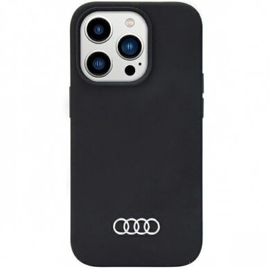 Dėklas Audi Silicone Case iPhone 14 Pro Juodas AU-LSRIP14P-Q3/D1-BK