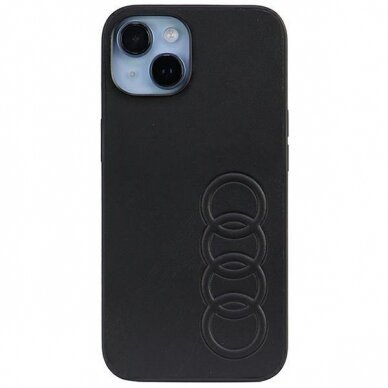 Dėklas Audi Synthetic Leather iPhone 14 Juodas AU-TPUPPCIP14-TT/D1-BK