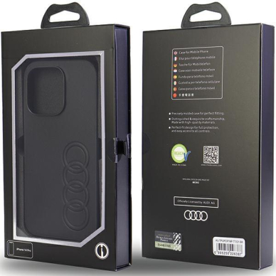 Dėklas Audi Synthetic Leather iPhone 14 Pro Juodas AU-TPUPPCIP14P-TT/D1-BK 6