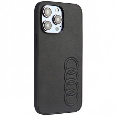 Dėklas Audi Synthetic Leather iPhone 14 Pro Max Juodas AU-TPUPPCIP14PM-TT/D1-BK 1