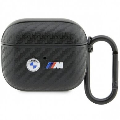 Dėklas ausinėms BMW Double Metal Logo BMA3WMPUCA2 AirPods 3 gen Juodas