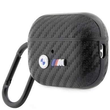 Dėklas ausinėms BMW Double Metal Logo BMAP2WMPUCA2 AirPods Pro 2 gen Juodas 2