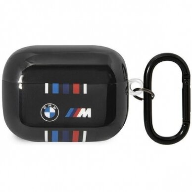 Dėklas ausinėms BMW Multiple Colored Lines BMAP22SWTK AirPods Pro Juodas