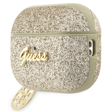 Dėklas ausinėms Guess Glitter Flake 4G Charm GUAP2GLGSHD AirPods Pro 2 Auksinis 2