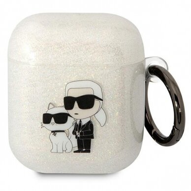 Dėklas ausinėms Karl Lagerfeld Choupette KLA2HNKCTGT Airpods 1/2 Permatomas