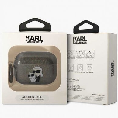 Dėklas ausinėms Karl Lagerfeld Choupette KLAP2HNKCTGK Airpods Pro 2 Juodas 3