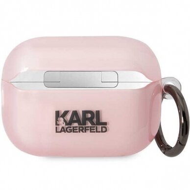 Dėklas ausinėms Karl Lagerfeld Ikonik Choupette KLAP2HNCHTCP Airpods Pro 2 Rožinis 1