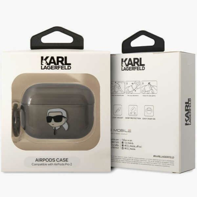 Dėklas ausinėms Karl Lagerfeld Ikonik KKLAP2HNIKTCK Airpods Pro 2 Juodas 3