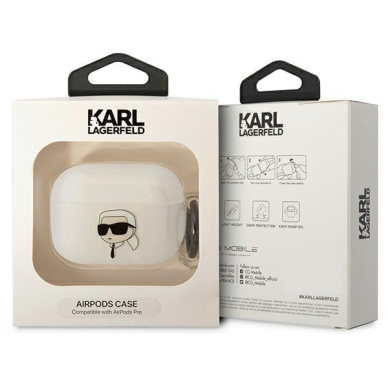 Dėklas ausinėms Karl Lagerfeld Karl`s Head KLAPHNIKTCT AirPods Pro Permatomas 2