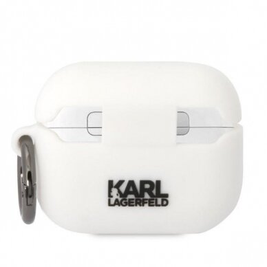 Dėklas ausinėms Karl Lagerfeld Silicone Karl Head 3D KLAPRUNIKH AirPods Pro Baltas 1