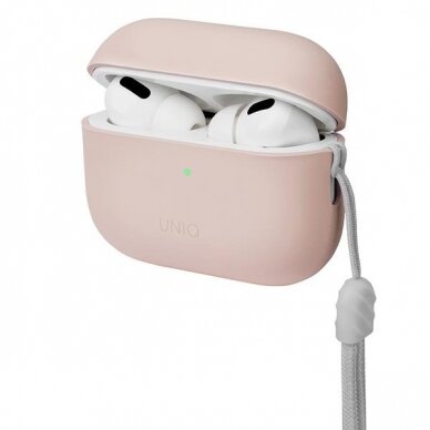 Dėklas ausinėms Uniq Lino AirPods Pro 2 gen Rožinis 1