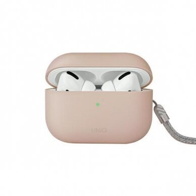 Dėklas ausinėms Uniq Lino AirPods Pro 2 gen Rožinis