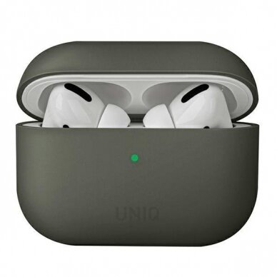 Dėklas ausinėms Uniq Lino AirPods Pro Pilkas