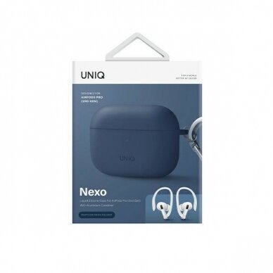 Dėklas ausinėms Uniq Nexo AirPods Pro 2 gen Mėlynas 2