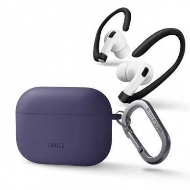 Dėklas ausinėms Uniq Nexo AirPods Pro 2 gen Purpurinis 1