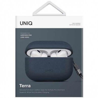 Dėklas ausinėms Uniq Terra AirPods Pro 2 gen. Mėlynas 4