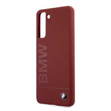 Dėklas BMW BMHCS21MSLBLRE Silicone Signature Logo Samsung Galaxy S21 telefonui raudonas 5