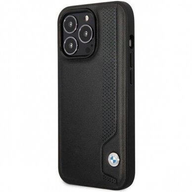 Dėklas BMW Leather Blue Dots BMHCP14L22RBDK iPhone 14 Pro Juodas 1