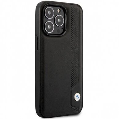 Dėklas BMW Leather Blue Dots BMHCP14L22RBDK iPhone 14 Pro Juodas 3