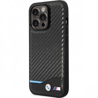 Dėklas BMW Leather Carbon BMHCP13X22NBCK iPhone 13 Pro Max Juodas 1