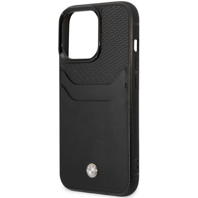 Dėklas BMW Leather Card Slot BMHCP14X22RSEPK iPhone 14 Pro Max Juodas 5