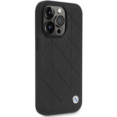 Dėklas BMW Leather Quilted BMHCP14L22RQDK iPhone 14 Pro Juodas 3