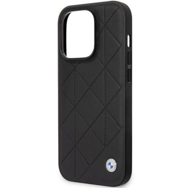 Dėklas BMW Leather Quilted BMHCP14L22RQDK iPhone 14 Pro Juodas 5