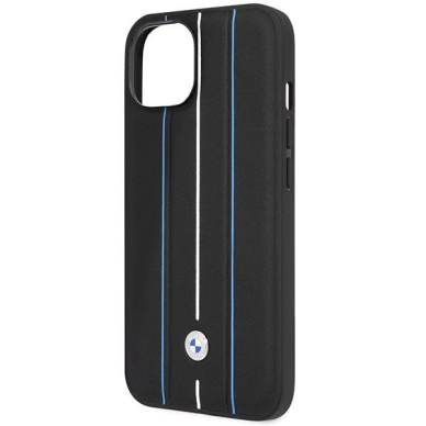 Dėklas BMW Leather Stamp Blue Lines BMHCP14S22RVSK iPhone 14 Juodas 5