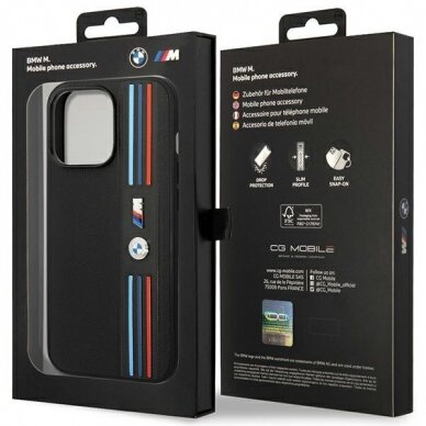 Dėklas BMW Tricolor M Collection BMHCP14L22PPMK iPhone 14 Pro Juodas 7