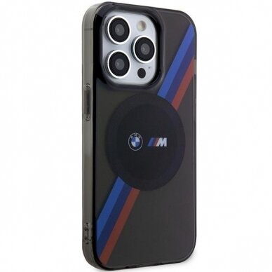 Dėklas BMW Tricolor Stripes MagSafe BMHMP14XHDTK iPhone 14 Pro Max Pilkas 3