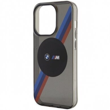 Dėklas BMW Tricolor Stripes MagSafe BMHMP14XHDTK iPhone 14 Pro Max Pilkas 5