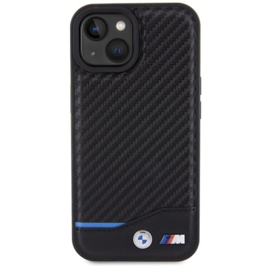 Dėklas BWM Leather Carbon  iPhone 15 - Juodas 2