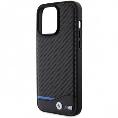 Dėklas BWM Leather Carbon  iPhone 15 Pro Max - Juodas 5