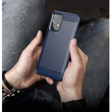 Samsung Galaxy A72 Dėklas Carbon Case Flexible Cover TPU Case for 4G Mėlynas 5