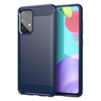 Samsung Galaxy A72 Dėklas Carbon Case Flexible Cover TPU Case for 4G Mėlynas