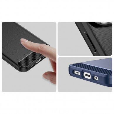 Dėklas Carbon Case flexible for iPhone 14 Pro Max Mėlynas 10