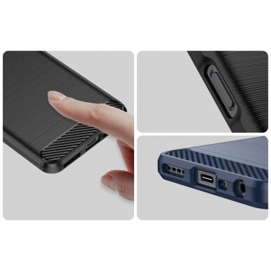 Dėklas Carbon Case Flexible Realme 10 5G / Realme 9i 5G Juodas 10