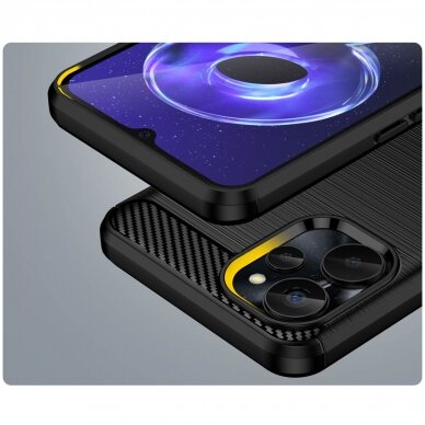 Dėklas Carbon Case Flexible Realme 10 5G / Realme 9i 5G Juodas 6