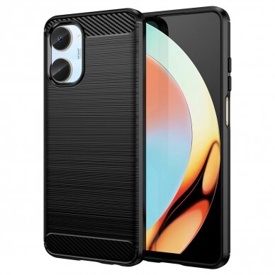 Dėklas Carbon Case flexible Realme 10 Juodas 1