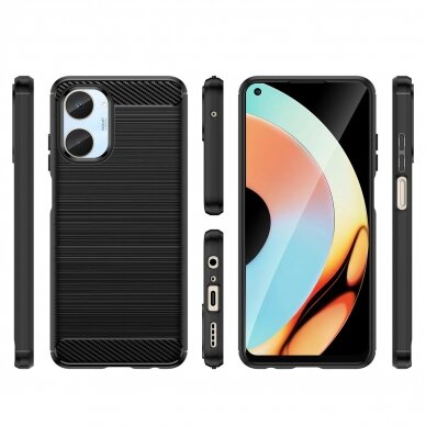 Dėklas Carbon Case flexible Realme 10 Juodas 2